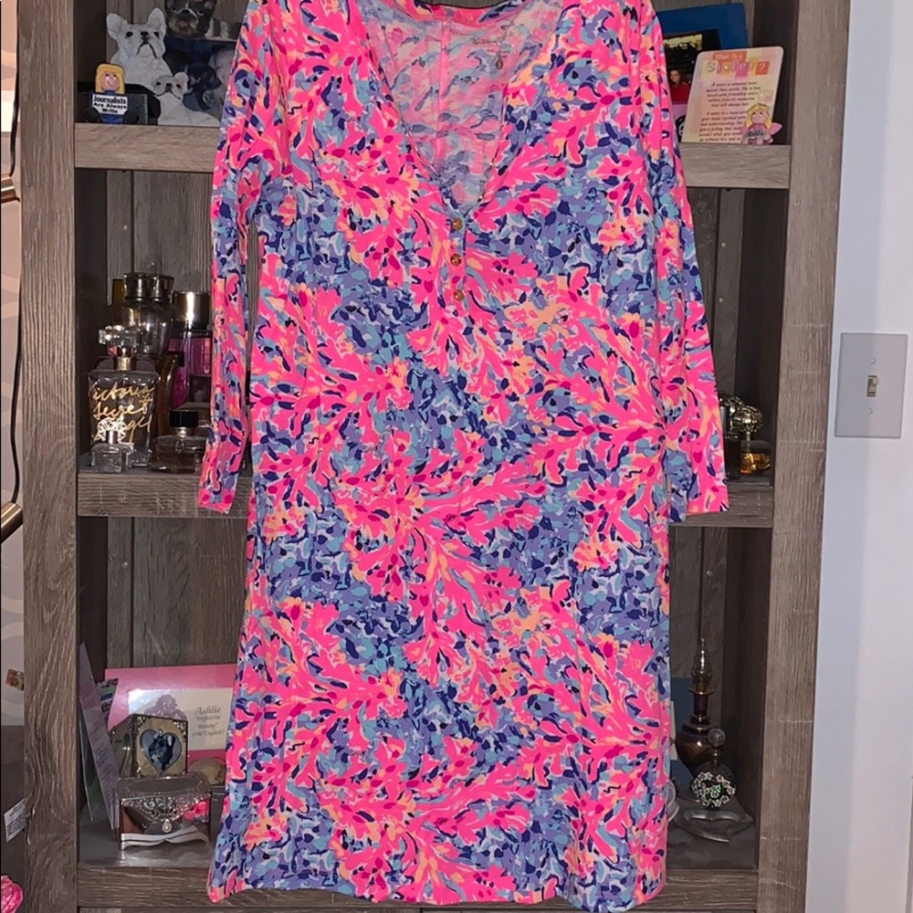 EUC Lilly Pulitzer Coco Coral Crab Banyan Dress